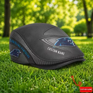 Carolina Panthers NFL Football Team Logo Custom Name Flat Cap