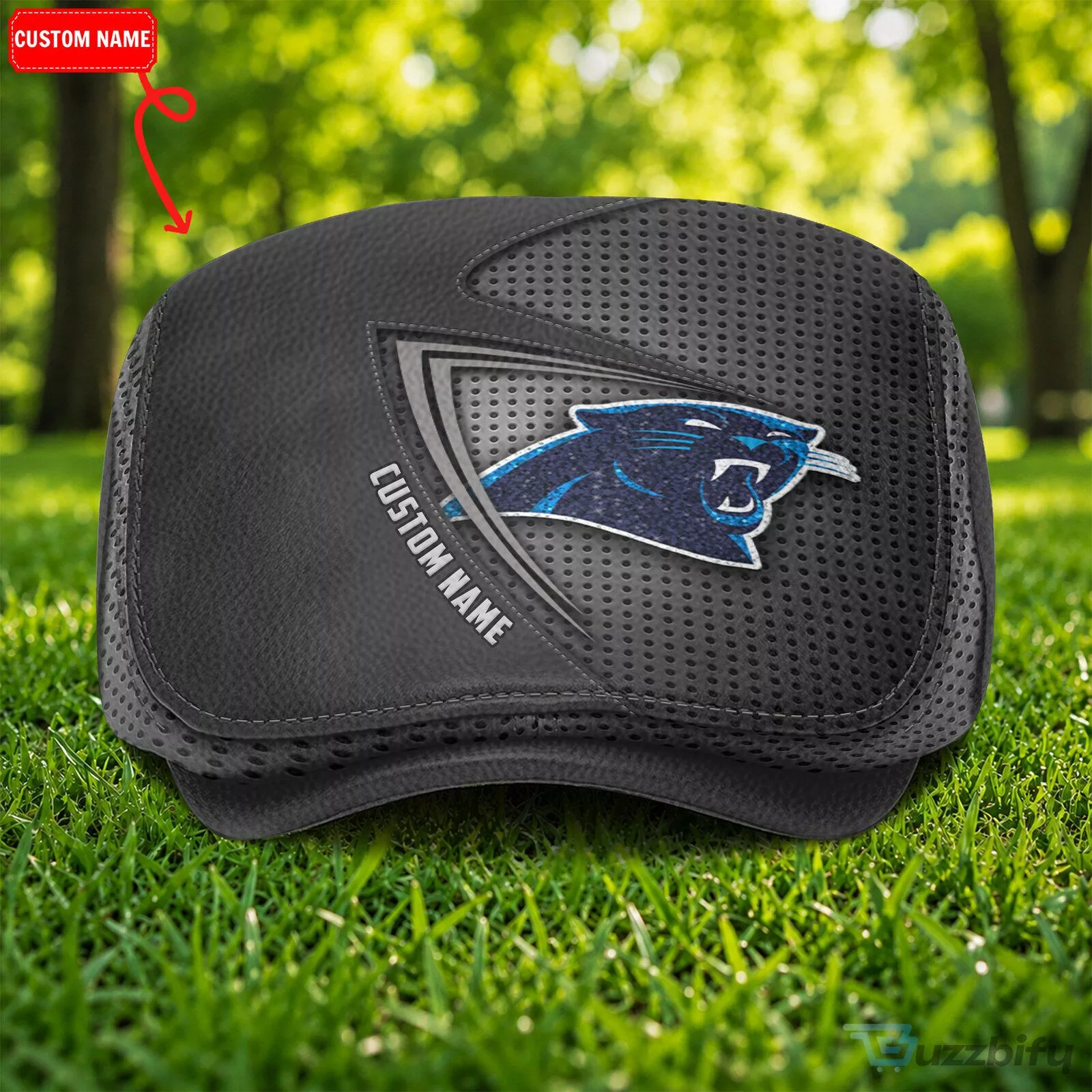 Carolina Panthers NFL Football Team Logo Custom Name Flat Cap