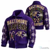 Knit Cardigan Featuring Ugly Christmas Design for Baltimore Ravens Fans