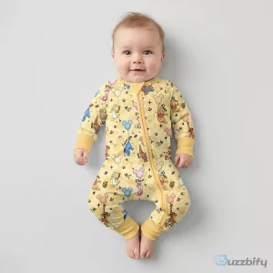 Winnie the Pooh and Friends Honeycomb Pattern Baby Romper