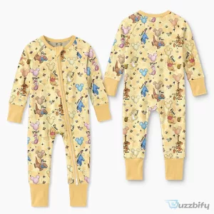 Winnie the Pooh and Friends Honeycomb Pattern Baby Romper