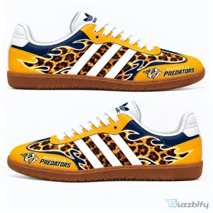 Nashville Predators Leopard Print Flames Adidas Samba Shoes