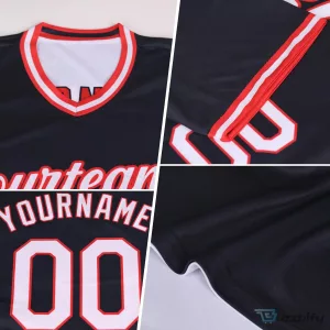 Custom Gold Black Lightning Geometric Zigzag Reversible Pullover Baseball Jersey