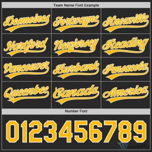 Custom Gold Black Lightning Geometric Zigzag Reversible Pullover Baseball Jersey