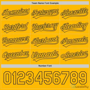 Custom Gold Black Lightning Geometric Zigzag Reversible Pullover Baseball Jersey