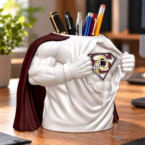 Washington Redskins Superman Inspired Pen and Pencil Holder Desk Organizer