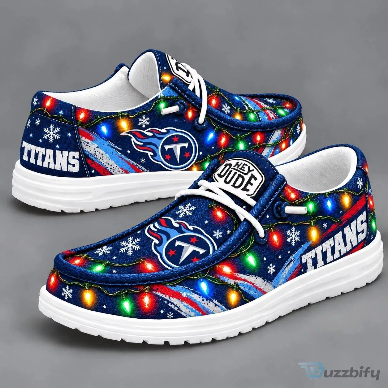 Tennessee Titans Christmas Holiday Light Loafer Shoes