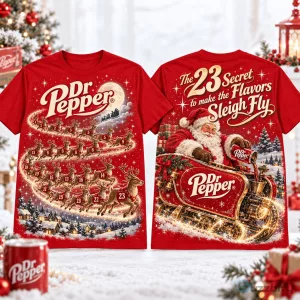 Dr Pepper 23 Flavors Santa Claus Christmas Holiday T-Shirt