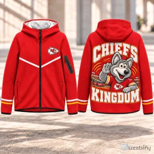 Kansas City Chiefs Mascot Red Full Zip Hoodie for Men and Women