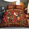 Elvis Presley The King of Rock and Roll Christmas Holiday Bedding Set
