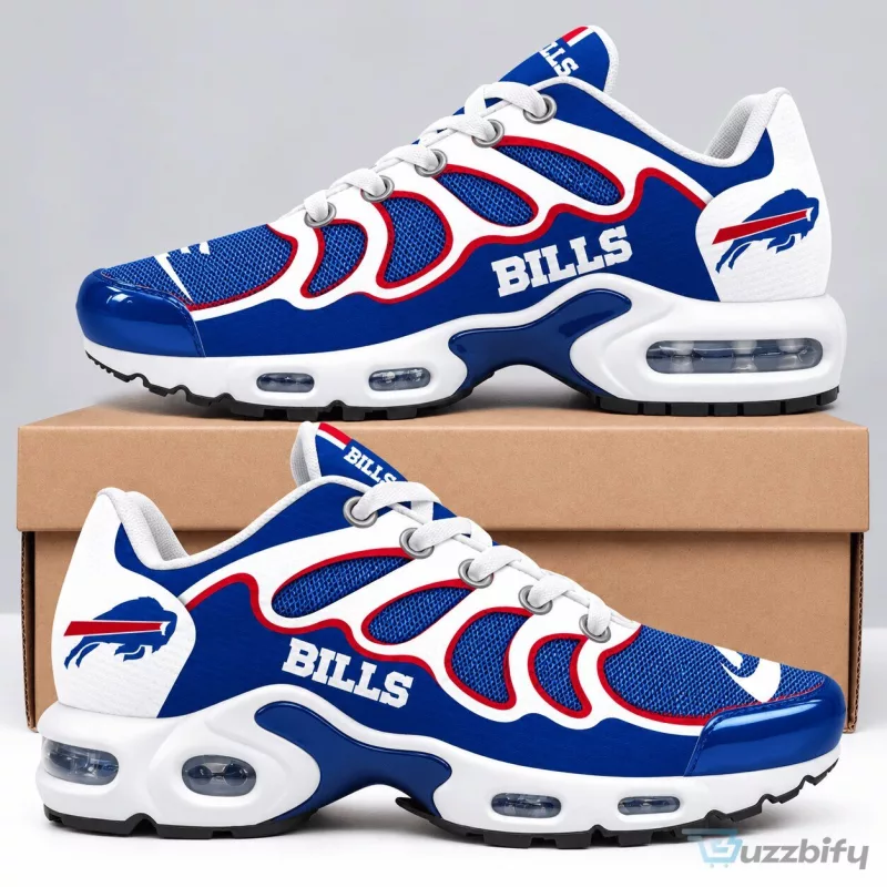 Buffalo Bills NFL Football Team Logo Blue and White Air Cushion Sneakers