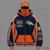 Denver Broncos Full-Zip Balaclava Hoodie with Patches and Team Logos