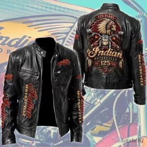 Men's Black Leather Jacket - 125th Anniversary Edition by Indian Motorcycle