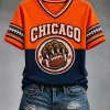 Chicago Football Gameday Women's Short Sleeve V-Neck T-Shirt