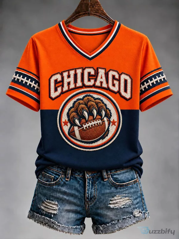 Chicago Football Gameday Women's Short Sleeve V-Neck T-Shirt