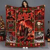 Slayer Band Christmas Holiday Patchwork Fleece Blanket