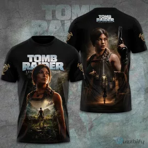 Tomb Raider Legacy of Atlantis Lara Croft Video Game Black T-Shirt