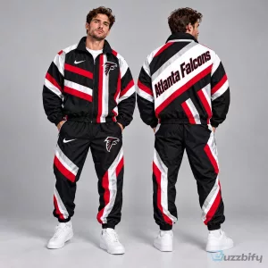 Atlanta Falcons Geometric Stripe Full Zip Windbreaker Jacket and Jogger Pants Set