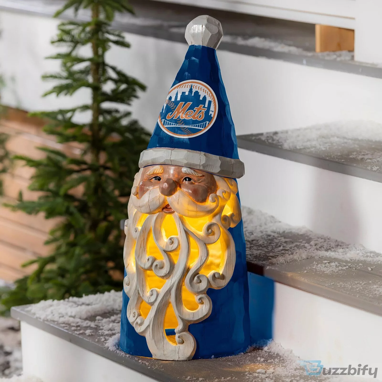 New York Mets Santa Claus LED Christmas Statue Holiday Decoration
