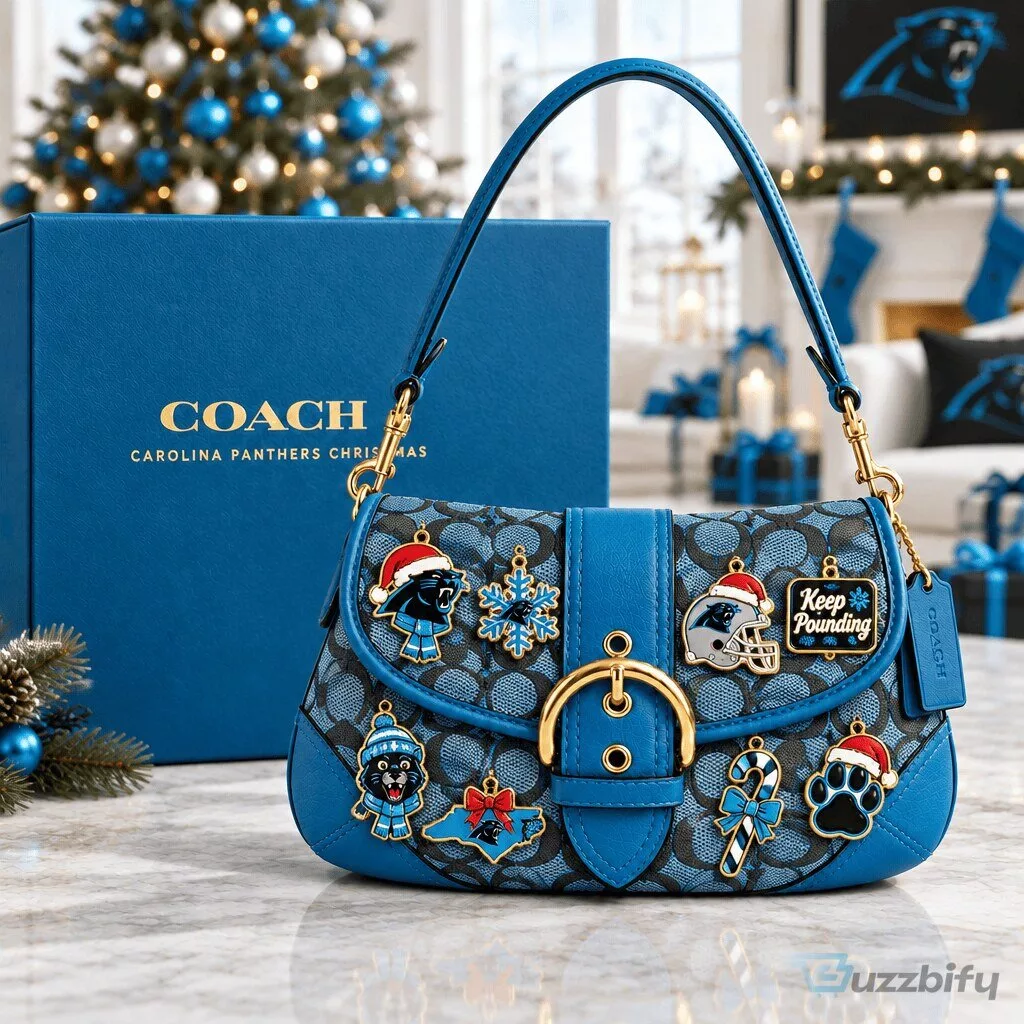 Carolina Panthers Signature Blue Christmas Holiday Charms Shoulder Bag