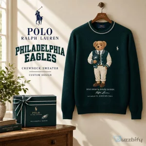 Ralph Lauren Crewneck Sweater featuring Polo Bear and Philadelphia Eagles Design
