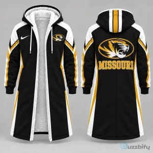 Missouri Tigers NCAA Football Team Long Sherpa Fleece Winter Coat Jacket