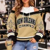 New Orleans Saints Women's Off The Shoulder Football Team Hoodie