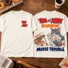 Tom and Jerry Dunkin' Mouse Trouble Classic Cartoon Graphic T-Shirt