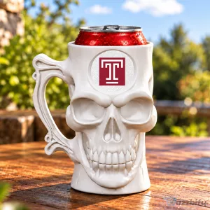 Temple Owls NCAA Skull Can Holder Mug, College Football Team Drinkware