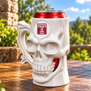 Temple Owls NCAA Skull Can Holder Mug, College Football Team Drinkware