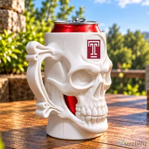 Temple Owls NCAA Skull Can Holder Mug, College Football Team Drinkware