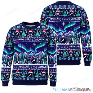 Metallica Aurora Borealis Ugly Christmas Sweater for Fans