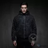 Wasteland Style Distressed Hole Zip-Up Hooded Jacket for Men