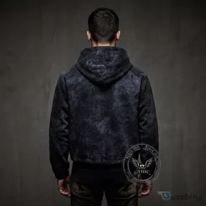 Wasteland Style Distressed Hole Zip-Up Hooded Jacket for Men