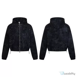 Wasteland Style Distressed Hole Zip-Up Hooded Jacket for Men