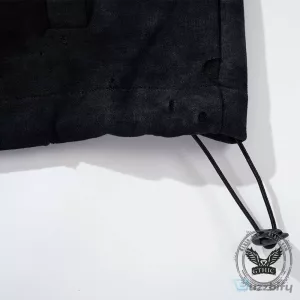 Wasteland Style Distressed Hole Zip-Up Hooded Jacket for Men