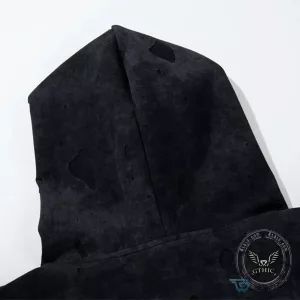 Wasteland Style Distressed Hole Zip-Up Hooded Jacket for Men