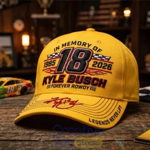 Kyle Busch Forever Rowdy In Memory Of 1985-2026 Legends Never Lift Cap Hat