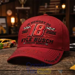 Kyle Busch Forever Rowdy In Memory Of 1985-2026 Legends Never Lift Cap Hat