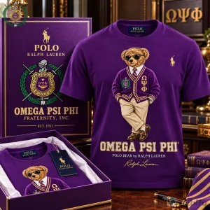 Omega Psi Phi Fraternity Polo Bear by Ralph Lauren Purple T-Shirt