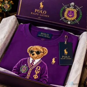 Omega Psi Phi Fraternity Polo Bear by Ralph Lauren Purple T-Shirt