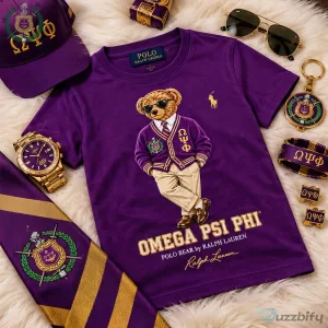 Omega Psi Phi Fraternity Polo Bear by Ralph Lauren Purple T-Shirt