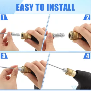 High-Pressure Washer Spray Nozzle Kit with Straight and Side Spray Nozzles