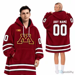 Minnesota Golden Gophers Football Oversized Wearable Blanket Hoodie