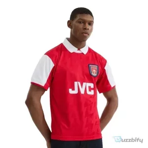 Arsenal 1995 Retro Home Football Jersey with JVC Sponsor Logo