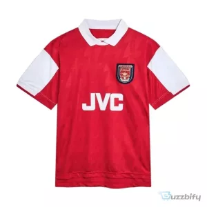Arsenal 1995 Retro Home Football Jersey with JVC Sponsor Logo