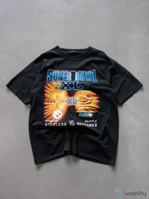 Vintage 2006 Super Bowl XL Pittsburgh Steelers versus Seattle Seahawks T-Shirt