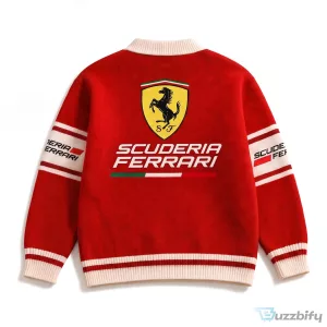 Scuderia Ferrari Racing Team Red Knit Cardigan Sweater