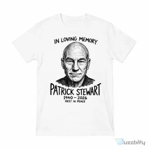 Patrick Stewart In Loving Memory 1940-2026 Rest In Peace T-Shirt