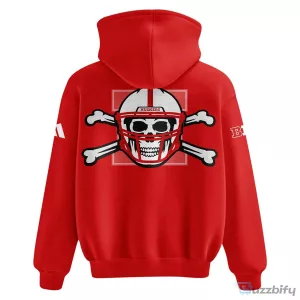 Nebraska Cornhuskers Football Skull and Crossbones Day of the Dead Hoodie